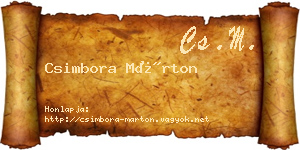 Csimbora Márton névjegykártya