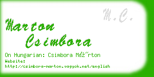 marton csimbora business card